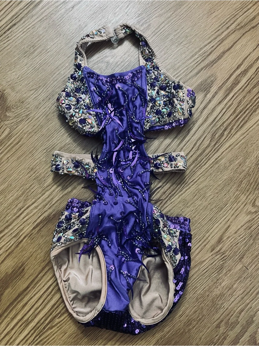Kids Purple Sequin Dance Costume - 8-9 year old
